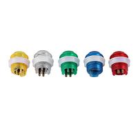 Fockety Ensemble de 5 Boutons Lumineux LED avec Micro-interrupteur pour Panneau de Console de Jeu