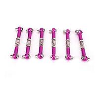 Fockety Ensemble de Biellettes de Direction Réglables en Alliage D'aluminium Durable pour Voiture de Tourisme 1/10 RC 47 Mm Noir, Bleu, Rouge, Violet 6 Pièces pour Voiture de Dérive Camion Buggy