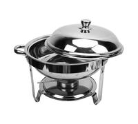 Fockety Ensemble de Buffet de Réchaud, Chauffe-buffet Rond en Acier Inoxydable de 6 L avec Poêle à Alcool Amovible, Chauffe-plats de Fête pour Fêtes, Mariages, Restauration, Hôtels,