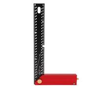 Fockety Équerre de charpentier, équerre de menuisier réglable de 30 cm (12 po) en alliage d'aluminium avec double échelle, règle à angle droit, outil de traçage en forme de L