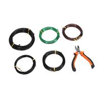 Fockety Fils D'entraînement pour bonsaï, 5 Rouleaux de Fil de bonsaï en Aluminium avec Coupe-fil pour bonsaï, Comprend des Tailles de 1,0 Mm, 1,5 Mm, 2,0 Mm, Outils de Jardin Flexibles