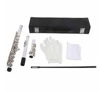 Fockety Flûte C àRUr Fermé 16 Clés, Flûte C 16 Trous en Laiton avec étUi de Rangement, Mousseline de Netoyage, Instrument de Musique à la Résonance de Tube en Laiton Coule Enfants (WHITE)