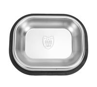 Fockety Gamelle pour Chien, Plat de Nourriture pour Animaux de Compagnie en Acier Inoxydable 304 Haute Résistance avec Fond Antidérapant, Bol d'eau Rectangulaire pour (Petite Taille 1,46 X 9,06