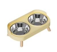Fockety Gamelles surélevées pour Chiens, Ensemble de gamelles Anti-Renversement et Anti-éclaboussures pour Chats avec Plats en Acier Inoxydable, Patins antidérapants