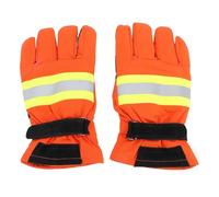Fockety Gants de Lutte contre L'incendie, Gants de Travail de sécurité Ignifuges Professionnels, Gants Résistants à la Chaleur Extrême et au Feu, Gants de Pompier avec Bande Réfléchissante