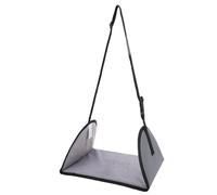 Fockety Hamac de Pied D'avion, Repose-pieds Portable Réglable en Nylon avec Tissu en Peluche Doux et Base Renforcée, Hamac Repose-pieds Compact pour les Longs Vols, le Bureau et les (GREY)