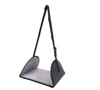 Fockety Hamac de Pied D'avion, Repose-pieds Portable Réglable en Nylon avec Tissu en Peluche Doux et Base Renforcée, Hamac Repose-pieds Compact pour les Longs Vols, le Bureau et les (BLACK)