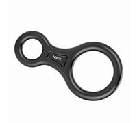 Fockety Incassable 35KN Figure 8 Descender de la Corde pour l'escalade de sécurité Adaptée à la Plupart des Personnes Grimpant l'anneau de Descendance (Black)