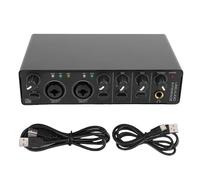 Fockety Interface Audio USB C, Interface Audio de Studio D'enregistrement 24 Bits 192 KHz avec Entrée XLR et Alimentation Fantôme 48 V pour L'enregistrement, le Streaming (BLACK)