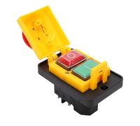 Fockety Interrupteur à Bouton-poussoir électromagnétique 10 A, étanche IP55, 7 Broches, 3 Phases, Interrupteur de Démarrage et D'arrêt du Moteur pour Scie à Table, Table de Toupie