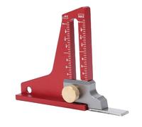 Fockety Jauge de hauteur pour scie circulaire, règle en alliage d'aluminium usinée CNC avec verrouillage coulissant et base magnétique, pour des mesures de précision en menuiserie (0-2 pouces)