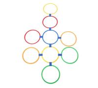 Fockety Jeu de Marelle Anneaux pour Enfants, Jouet de Développement Physique avec Anneaux d’activité Colorés, Fonctions D’entraînement à L’équilibre, for Jardin Arrière école Aire de (Moyen 28 cm)
