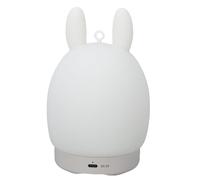 Fockety Jolie veilleuse silicone lapin, haut-parleur Bluetooth avec machine à bruit blanc, luminosité réglable sur 3 niveaux, lampe de nuit tactile rechargeable de type C