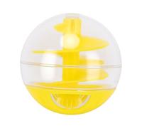 Fockety Jouet Distributeur de Friandises pour Chat, Boule Distributrice de Nourriture pour Animaux de Compagnie, Boule Interactive à Alimentation Lente, de Friandises (Yellow)