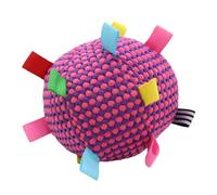 Fockety Jouet Interactif à Mâcher pour Chien, Balle en Peluche avec Clochette et Rubans Colorés, Jouet pour Chien pour Jouer, Rapporter et Chasser Les Jeux pour Chiens de Petite, Moyenne (Rose Rouge)