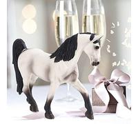 Fockety Jouet Modèle de Cheval Blanc Peint à la Main, Statue d'animal Réaliste pour Le Jeu des Enfants, Jouet éducatif et Décoration de Table