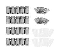 Fockety Kit de Boulon en Verre à Pin-assemblage Résistant à la Rouille pour 20pcs M12 * 20 Mm, Visites en Caoutchouc de Tampon pour Fixation Stable, Argent Contenant de L'argent