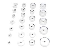 Fockety Kit de Matrices de Montre, 25 Pcs en Aluminium Watch Pressing Die Ensemble avec des Matrices à Papillon Rondes Plates, pour L'entretien de la Réparation de Montre