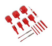 Fockety Kit de scies cloches diamantées, foret à verre double usage avec moule EVA et coffret rigide, scie cloche dentelée pour brasage, céramique, verre, carrelage, terrazzo et marbre