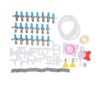 Fockety Kit de Système D'abreuvement Automatique pour Lapin, Comprenant 22 Abreuvoirs à Tétines et Raccords de Tuyau en T, Ressort, Connecteur de Seau, Kit D'arrosage pour Tétines de
