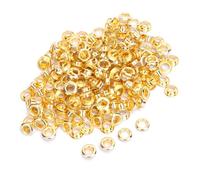 Fockety Kit D'œillets en Laiton Métallique, Ensemble D'œillets Durables de 4mm, 100x pour Sac à Vêtements, Accessoire D'artisanat du Cuir (GOLD)