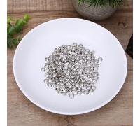 Fockety Kit D'œillets en Laiton Métallique, Ensemble D'œillets Durables de 4mm, 100x pour Sac à Vêtements, Accessoire D'artisanat du Cuir (SILVER)