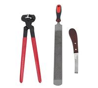 Fockety Kit Les Outils pour Le Marréchal-ferrant, 4 Pièces avec Couteau à Sabot, Pince à Sabot, Lime à, Pince à Couler Les Chèvres, Les Moutons, Les Alpagas, Les Porcs, Les Photos pour Chevaux.