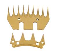 Fockety Lames de Rechange pour cisailles à Mouton, Lames Droites à 9 Dents en Acier à Haute teneur en Carbone pour Le toilettage des Moutons, alpagas, Lamas et chèvres
