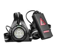 Fockety Lampe de Course de Poitrine Rechargeable par USB, Phare Avant Réglable de 500 et Feu d'avertissement Arrière Rouge, Sangle Réfléchissante avec Chargement de Type C pour la Course de Nuit,