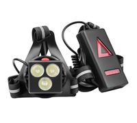 Fockety Lampe de Course de Poitrine Rechargeable par USB, Phare Avant Réglable de 500 et Feu d'avertissement Arrière Rouge, Sangle Réfléchissante avec Chargement de Type C pour la Course de Nuit,