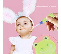 Fockety Lampe de Poche LED Dissolvant de Cérumen, Dessin animé Mignon, Outil de Soins des Oreilles pour bébé, Pincettes ABS Vert 4,25 Pouces 14g (Style grenouille verte)