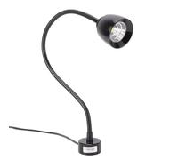 Fockety Lampe de Travail Magnétique 7 W, Lampe LED 1000 Lm avec Base Magnétique, de Travail Flexible à Col de Cygne pour Tour, Machine à Coudre, Perceuse à Colonne (noir) (Prise UE)