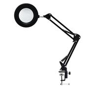 Fockety Lampe Loupe 10x LED, Loupe 10x avec Lumière, Lampe à Bras Luminosité RÉGLABLE 3 Couleur ÉCLAIRE LUMIREE D'ÉTABLI Pince Pince LA RÉPARATION DE LECTRE (Black)