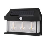 Fockety Lampes Solaires D'Extérieur, étanches IP65 Haute luminosité Applique Murale Solaire Extérieure avec Détection de Mouvement, Lumière Extérieure Solaire pour Cour de Jardin Clôture