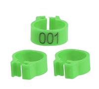 Fockety Lot de 100 Anneaux Numérotés pour Pattes de, Durables et Réutilisables avec Un Design Simple à Clamp/Holder - Convient pour Les Lettres de ou la Plupart des Oiseaux Adultes. (Green)