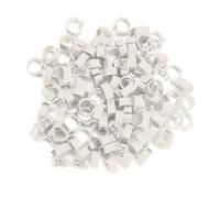 Fockety Lot de 100 Anneaux Numérotés pour Pattes de, Durables et Réutilisables avec Un Design Simple à Clamp/Holder - Convient pour Les Lettres de ou la Plupart des Oiseaux Adultes. (White)