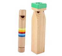 Fockety Lot de 2 Sifflets de Train, 4 Tons, Jouet Musical, Instrument Cadeau, Toboggan en Bois pour Enfants, Jouets Bruyants pour Tout-petits et Sifflet de Chef D'orchestre pour Fête