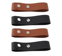 Fockety Lot de 4 étuis à Fouet en Cuir, 13,8 Cm de Long, Support de Ceinture sécurisé avec Boucle en Métal, Support Ergonomique en Cuir PU avec Boucle de Ceinture pour équitation,