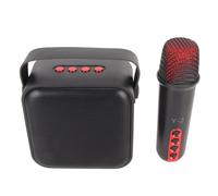 Fockety Machine à karaoké avec Microphone, Mini Machine à karaoké sans Fil Portable, Haut-Parleur Rechargeable 5.3 Professionnel avec 1 Microphone sans Fil Ktv Home Fête (Black)