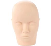 Fockety Mannequin de Pratique de Massage de Greffe de Cils en Caoutchouc Souple pour Maquilleurs, Fausse Tête en Silicone Réutilisable pour la Peinture du Visage