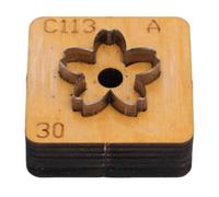 Fockety Matrice de Découpe du Cuir, Matrice de Gaufrage du Cuir à Décor de Fleurs avec Base en Bois Massif, Moule de Découpe Artisanal en Acier au Carbone, de pour Découper (30mm)