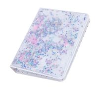 Fockety Mini Album Photo élégant avec Perles de Sable Mouvant pour Appareil Photo, Peut Contenir 64 de 7,6 Cm, Organisateur Polyvalent pour Billets de Cinéma, Cartes et Plus Encore (BLUE)