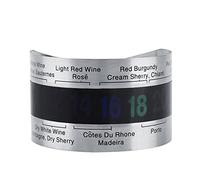 Fockety Mini Bracelet de Thermomètre LCD à Vin Rouge en Acier Inoxydable, Idéal pour les Bouteilles de Vin et les Boissons, à la Mode et Pratique