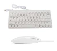 Fockety Mini Clavier Filaire USB, Souris Optique, Ensemble combiné pour PC Portable, Câble Durable, Capuchons Ronds, Expérience Confortable pour Une Utilisation à Domicile et au Bureau (White)