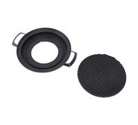 Fockety Mini Gril Japonais Hibachi, Chauffage Uniforme en Alliage d'Aluminium, Grille à Charbon Portable Multifonctionnel de Table Verser un Barbecue, Camping, Pique-nèque (Petit cercle)