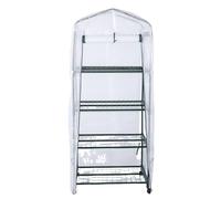 Fockety Mini Serre d'intérieur et d'extérieur, Support à 4 Niveaux, Petite Serre Portable pour semis avec Couverture en PE, Cadeaux de Jardinage pour Femmes et Hommes (White)