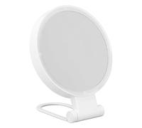 Fockety Miroir de Maquillage éclairé, Miroir Grossissant Double Face 1X 5X, Miroir de Courtoisie LED avec Poignée Pliante, Commande Tactile, Miroir de Maquillage de Voyage Rechargeable à