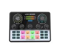 Fockety Mixeur audio pour carte son live, mini table de mixage audio avec contrôles sonores avancés et effets vocaux pour le streaming live, le podcasting, le gaming
