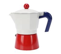 Fockety Mokas Pot, 3 Tasses, Machine à Expresso Classique à Levier Manuel, Cafetière Italienne Portable en Alliage D'aluminium avec Joint en Silicone pour Gaz, Cuisinière électrique (Bleu et rouge)