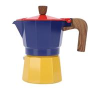Fockety Mokas Pot, 3 Tasses, Machine à Expresso Classique à Levier Manuel, Cafetière Italienne Portable en Alliage D'aluminium avec Joint en Silicone pour Gaz, Cuisinière électrique (Rouge Bleu et